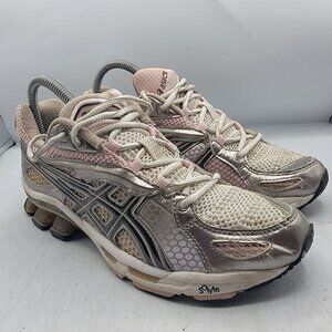 Asics Gel Quantum Kinetic Womens 7.5 Silver Pink Sneaker Shoes Casual Outdoors